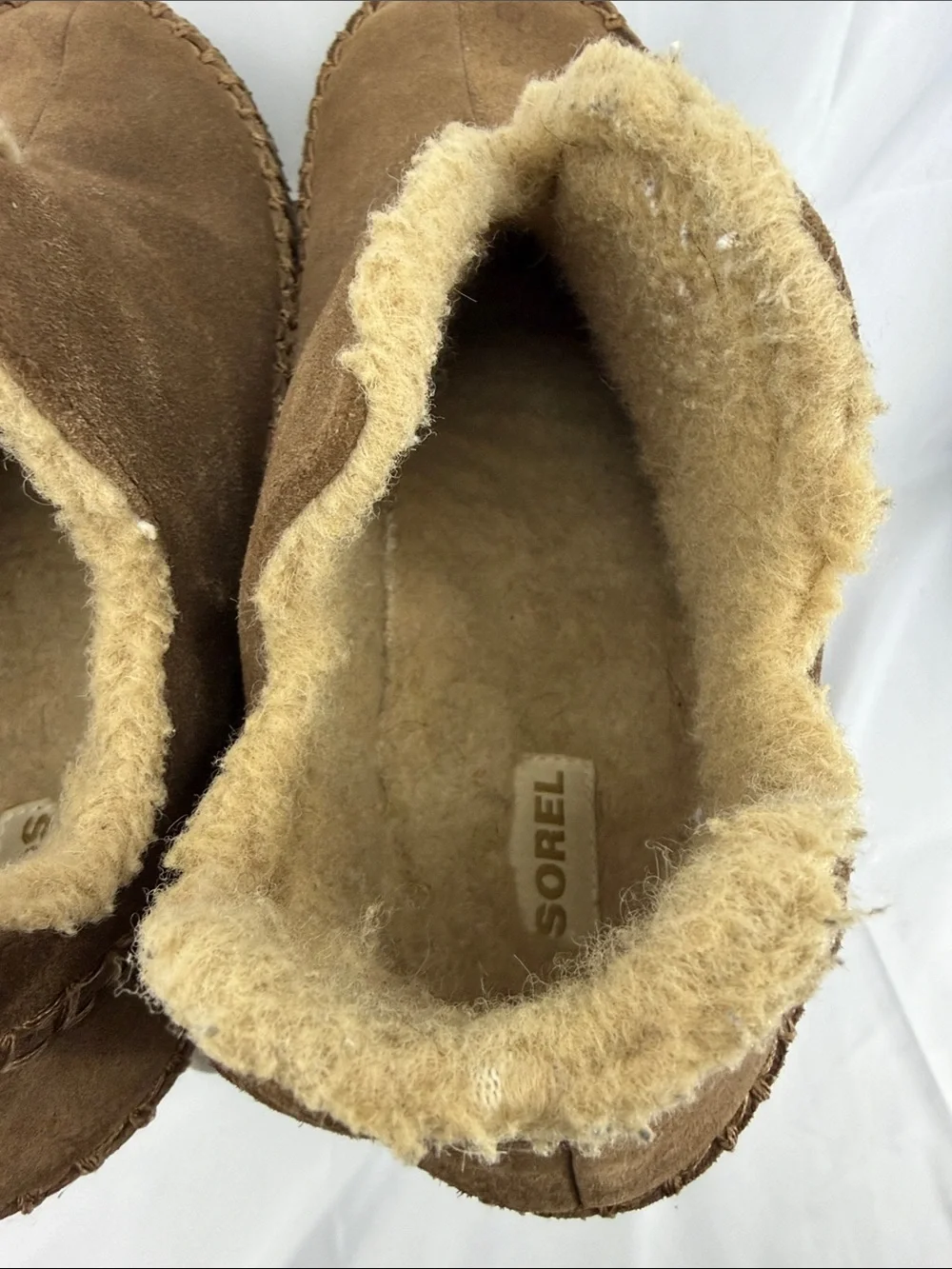 Sorel Manawan Suede Moccasin Bootie Slippers w/ Faux Fur Lining, Mens 10